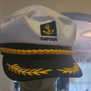 Captain's Nautical Hat with Gold Embroidery